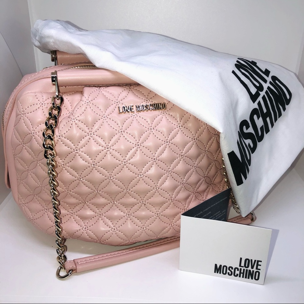 LOVE MOSCHINO Napa Quilted Leather Pink Bag